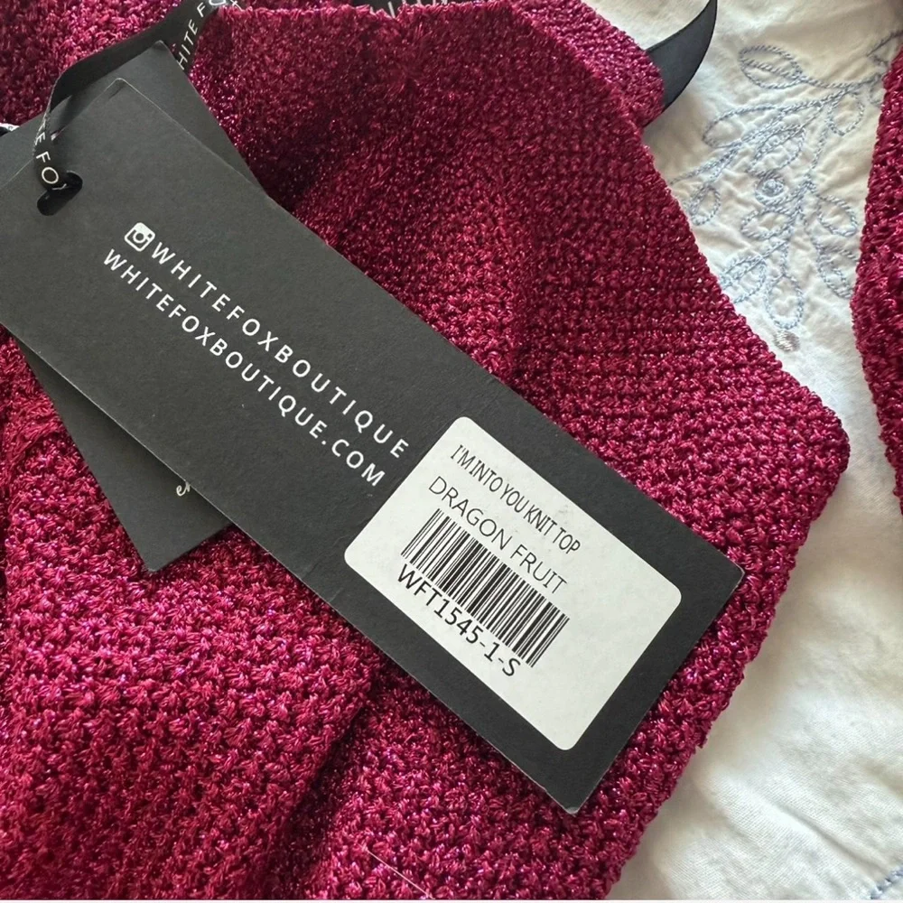 White fox knit berry skirt and tank top set - Picture 4 of 4